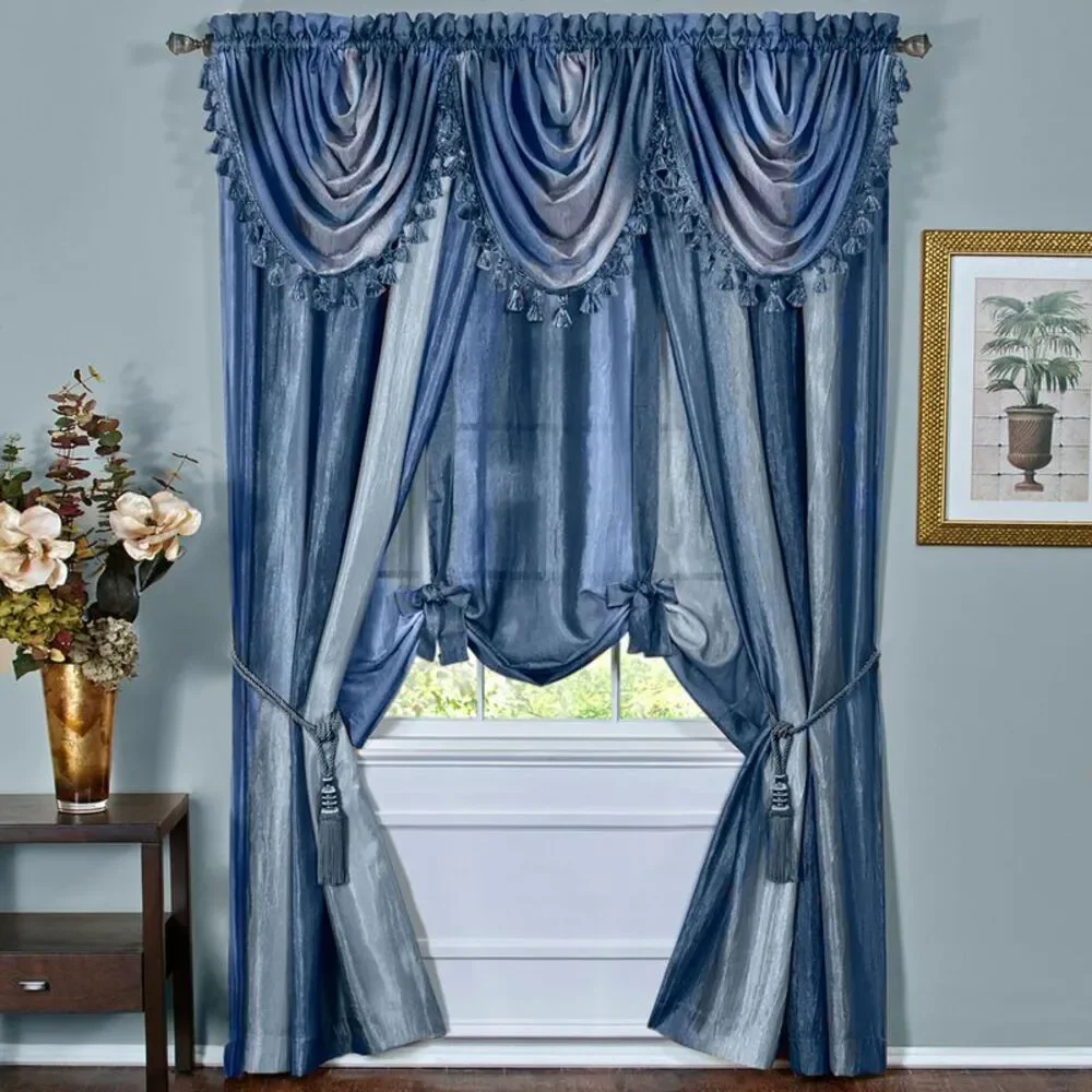 Designer Home Ombre Window Curtains, Modern Semi-Sheer Window Curtain Drape
